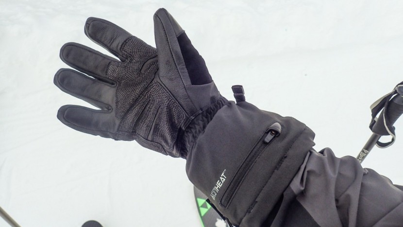 outdoor research capstone heated sensor - the capstone's palm is reinforced with multiple layers of leather in...