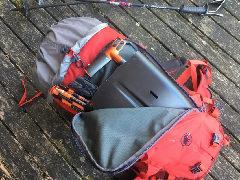 mammut trion pro 50 + 7 - that external zippered pocket also works well as a snow safety...