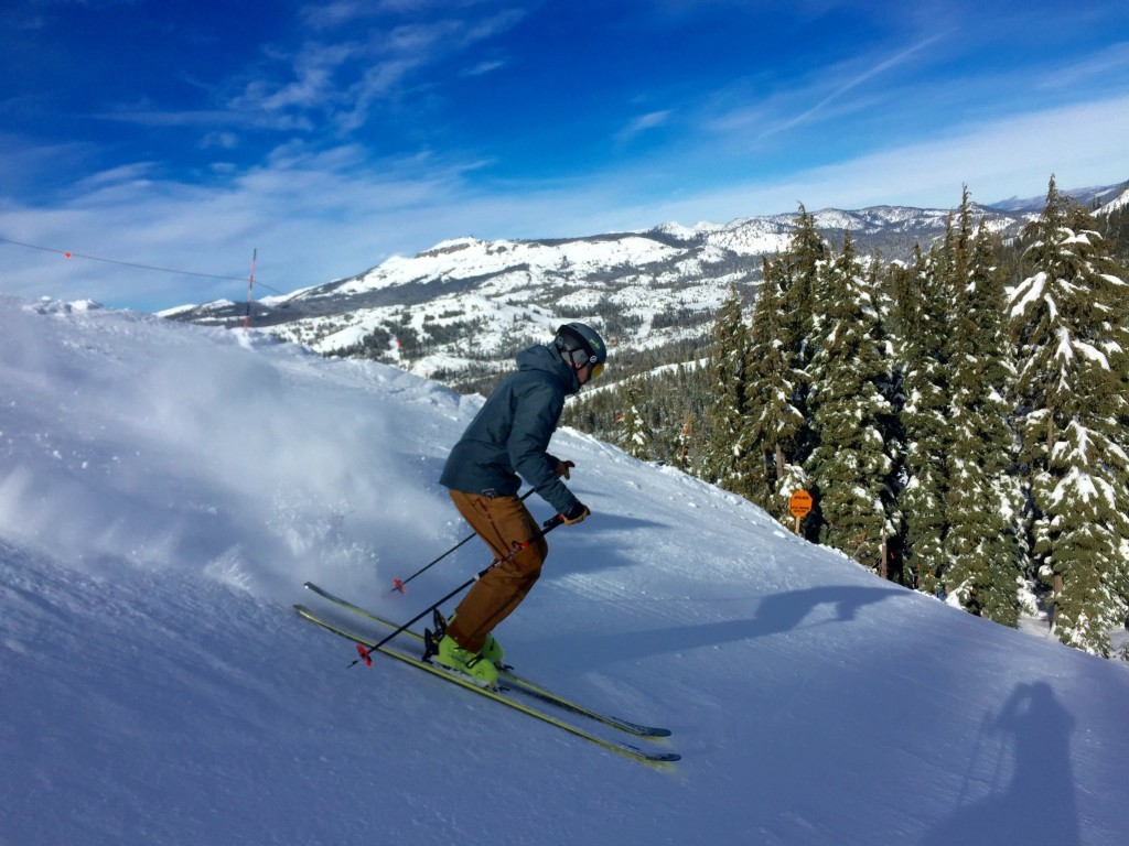 electric eg3 - testing the eg3 skiing groomers at the resort in sunny conditions.