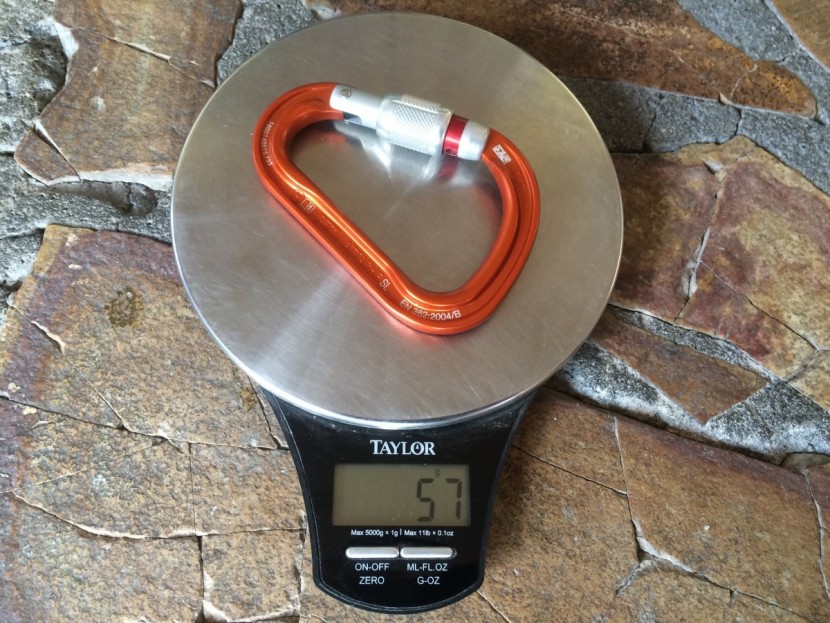 petzl attache - at a mere 57g and large enough to perform pretty much any function...