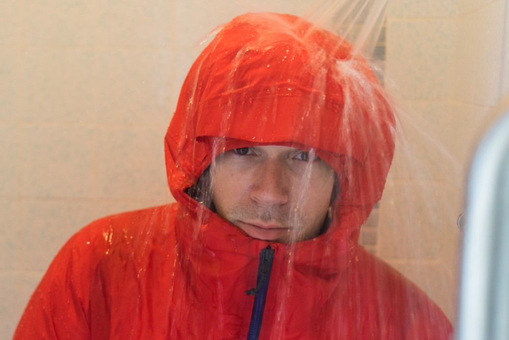 patagonia micro puff storm - this is the only model we tested that is completely waterproof.