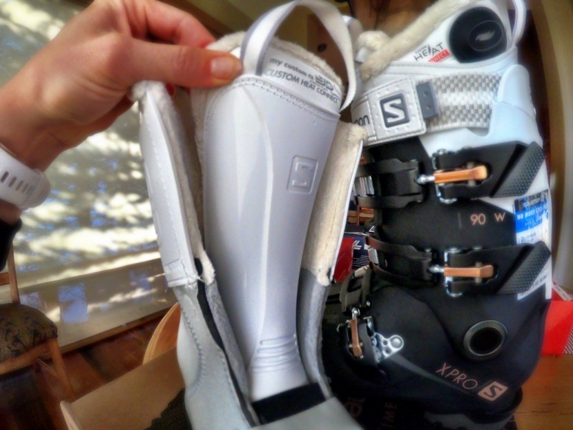 salomon x pro 90w custom heat connect - the hard edge plastic finish on the x pro 90w heat's liner and...