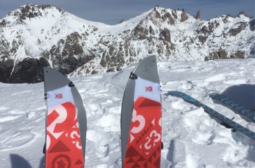 splitboard skins - g3 splitboard + universal skins high in alta patagonia.