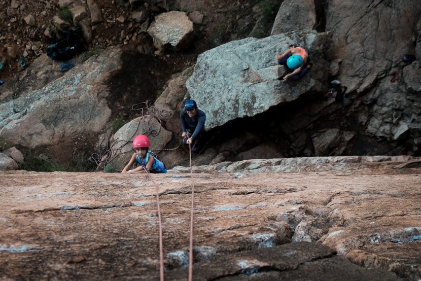 petzl ouistiti - this one was in way over her head on this route, but the ouistiti...