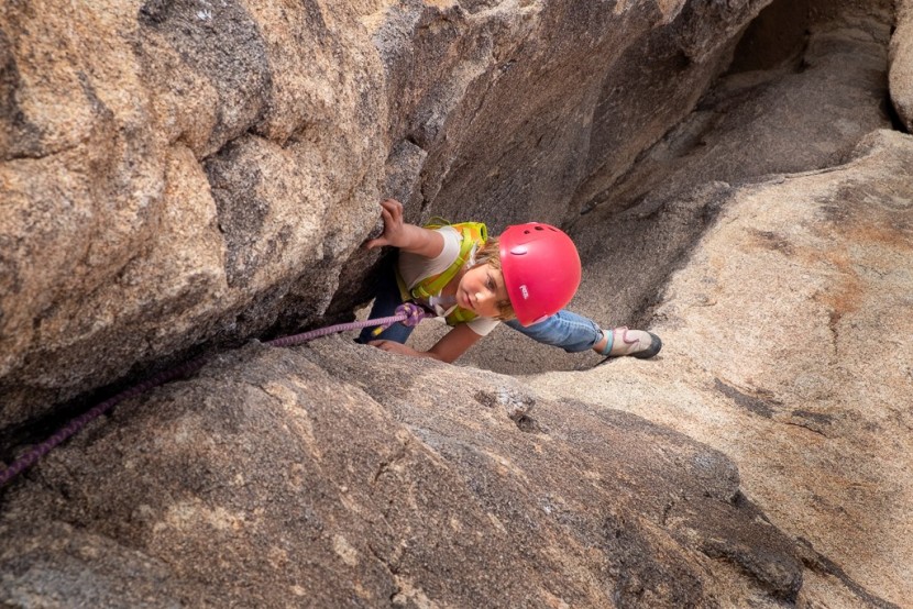 edelrid fraggle ii - a tester crushing another joshua tree crack.