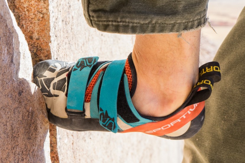 la sportiva otaki - these shoes climb the cracks well, but the velcro buckles can feel...