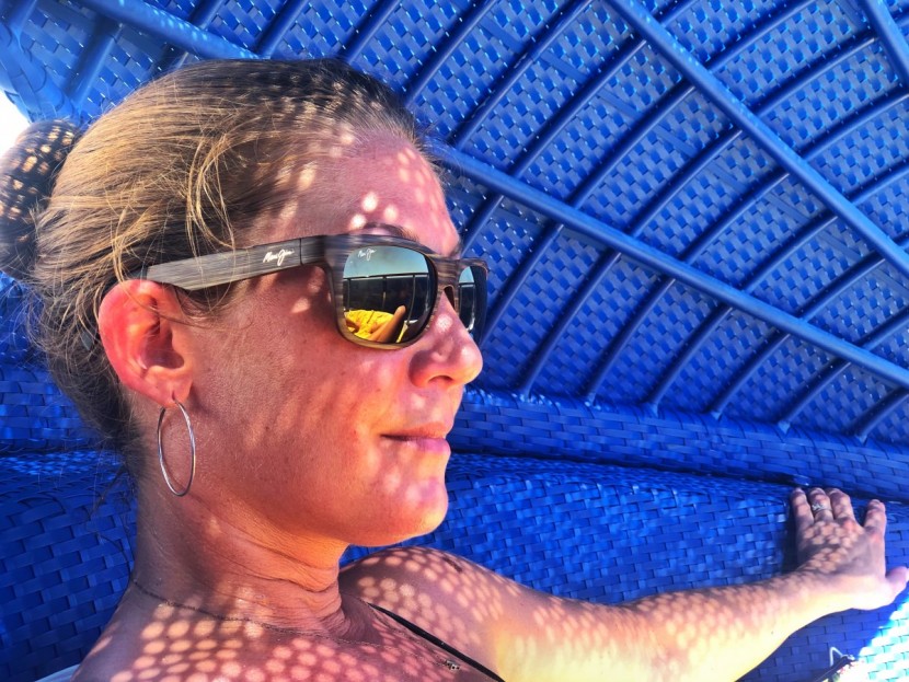 maui jim kahi - testing the kahis from a boat in the caribbean.