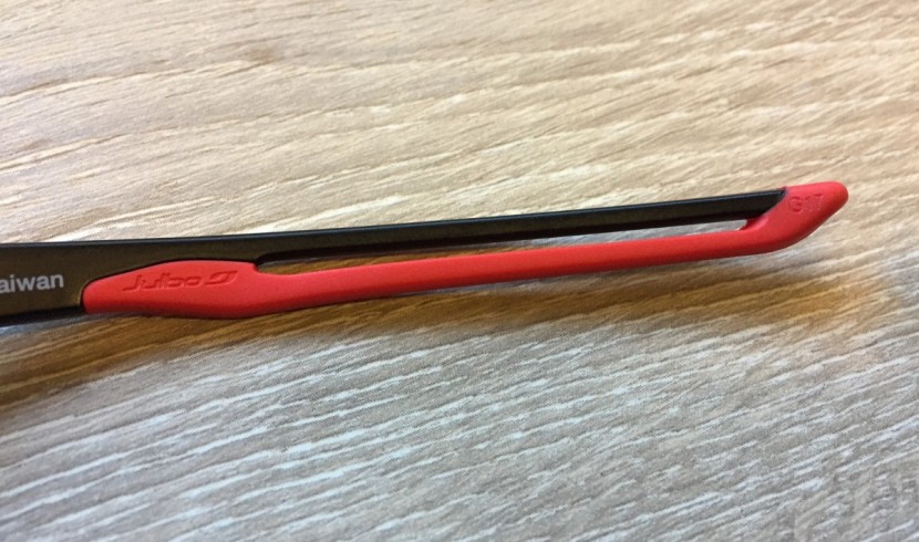 julbo aero - the aero's arms have a unique design. the red material is soft and...