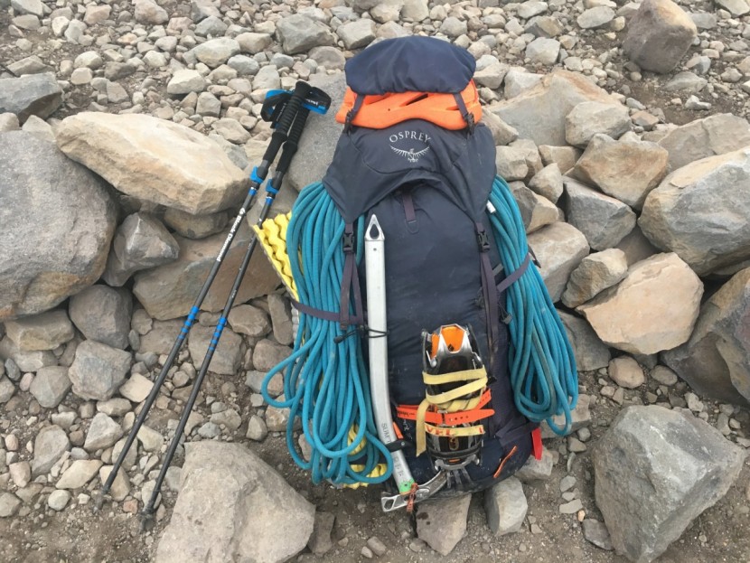 mountaineering backpack - overloaded but still a comfortable gear hauling beast.