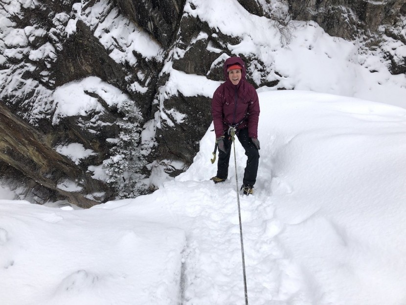 patagonia micro puff storm for women - a blustery and wintery day at the ice park. here our main tester...