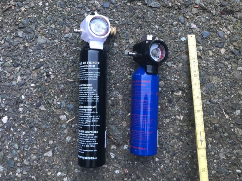 backcountry access float 42 2.0 - you can see the size difference in the older 1.0 canister (left) and...