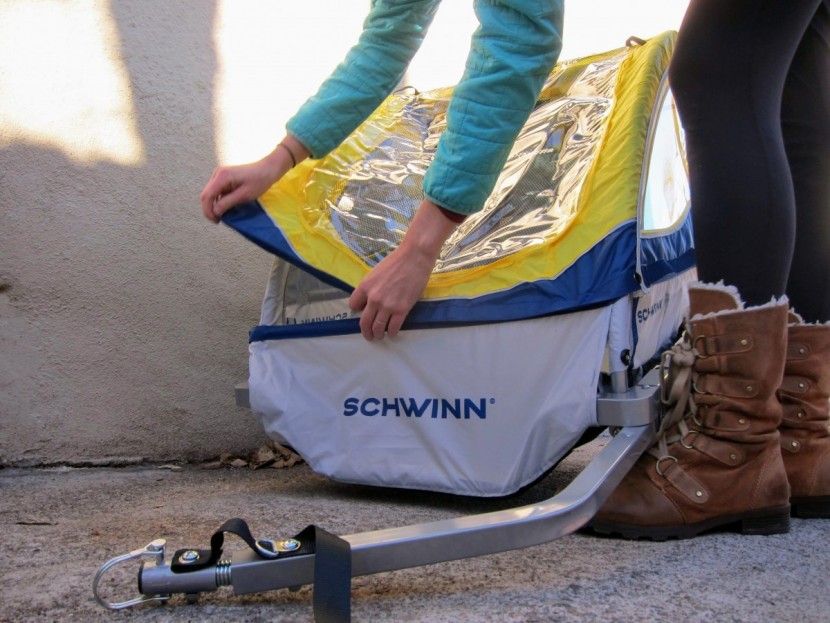 schwinn echo - trying to line up the velcro strip that secures the echo's cover is...