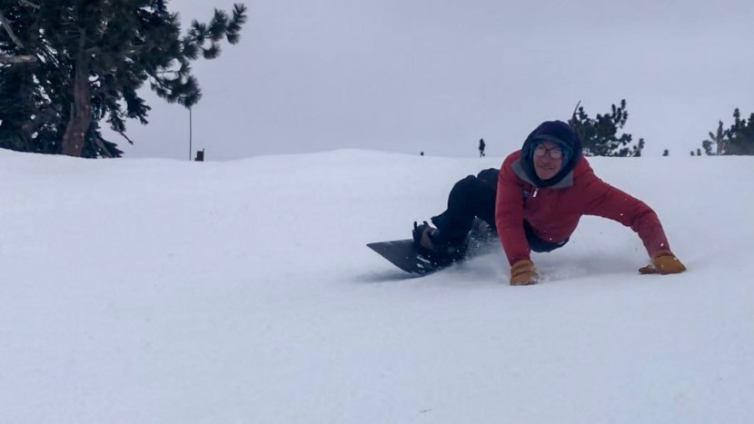 ride warpig - the large platform of the warpig really helps you dunk heelside turns.