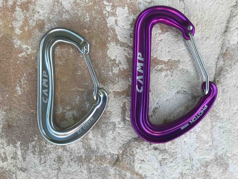 camp nano 22 carabiner - the nano 22 (left) compared to camp's photon wire carabiner. the...