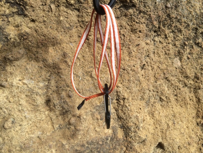 trango low bulk 11mm sling - this is what happens when the bar tack just happens to fall over the...