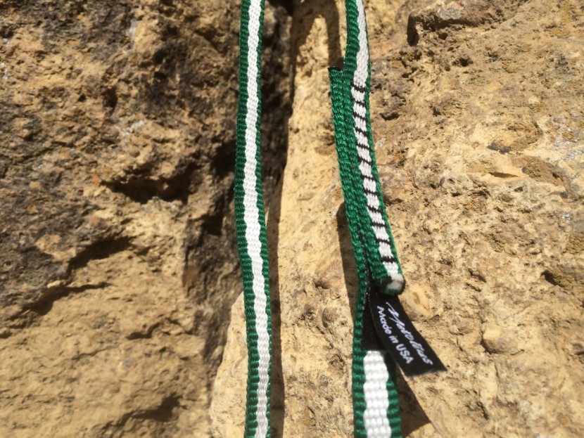 metolius open loop sling - this photo shows the roughly 50/50 breakdown between the white...