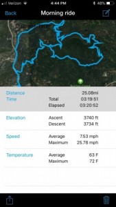 lezyne mega xl gps - the basics from a mountain bike ride, showing the route, distance...