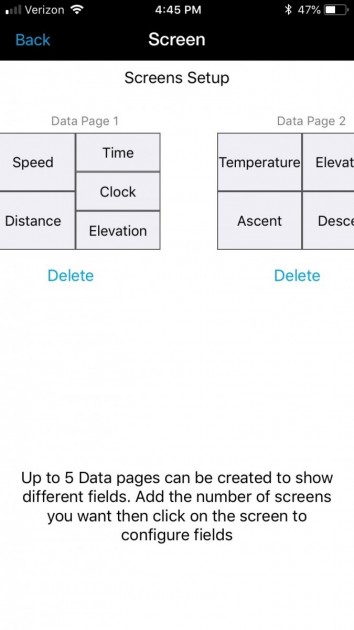 for each bike profile you can have up to 5 data pages with up 10...