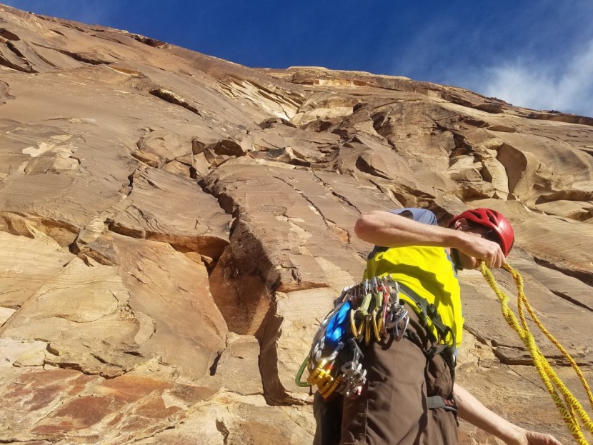 climbing slings - racked up with a couple cams, a lot of quickdraws, and even more...
