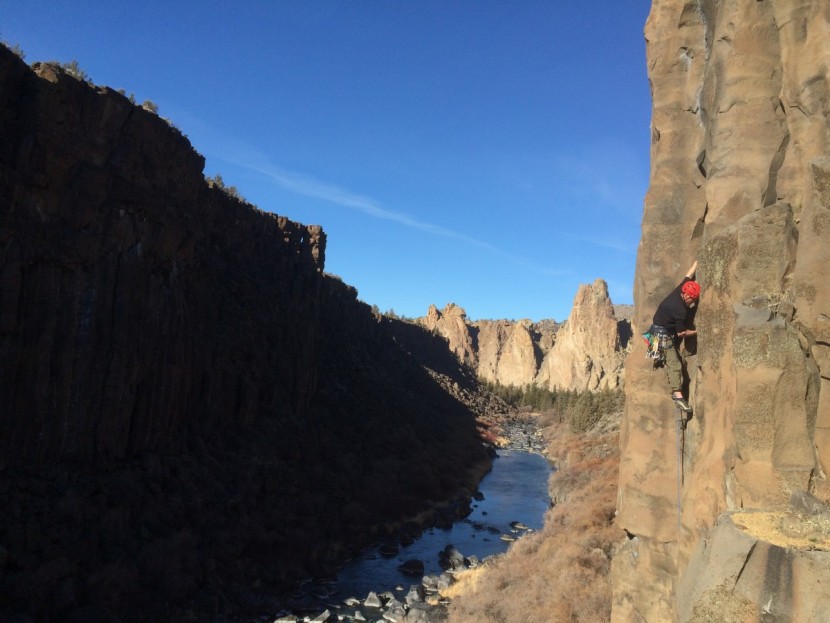 climbing slings - the lower gorge of smith rock is a trad climbing paradise of basalt...