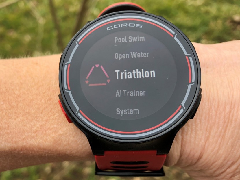 coros pace - this is the main activity selection menu of the pace. it supports...