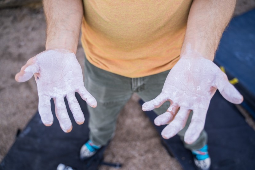 friction labs secret stuff - a thin layer of this stuff will help loose chalk stick to your hands...