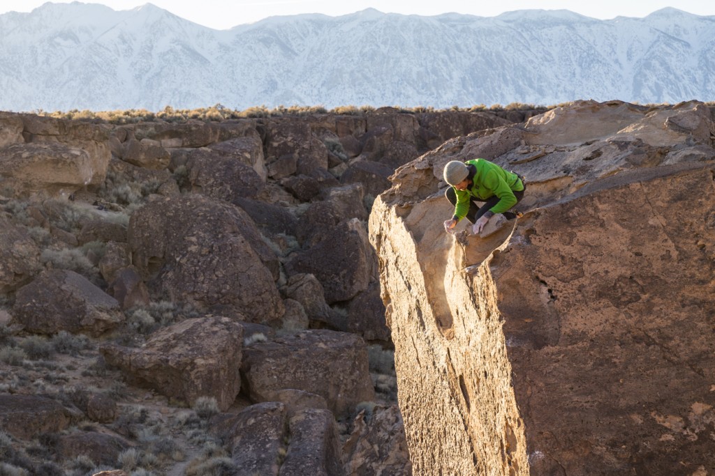 climbing chalk - here our tester is using a little chalk to make though critical...