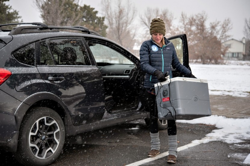 powered cooler - a thermoelectric cooler is much more portable than a heavy...