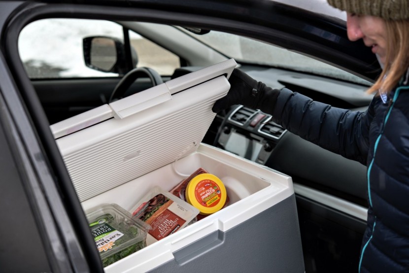 powered cooler - load up on things you might otherwise skip with an unpowered ice...