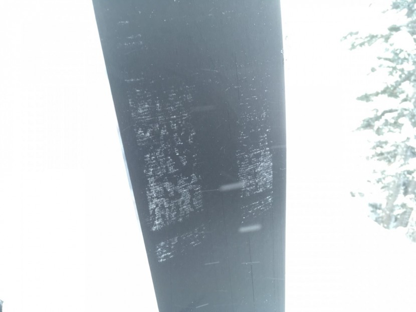 g3 alpinist+ glide - this is a photo of the skin glue left behind on our skis at the top...