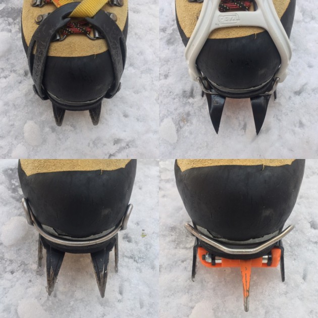 la sportiva nepal cube gtx - crampon fit. grivel on the left, petzl on the right. note that the...