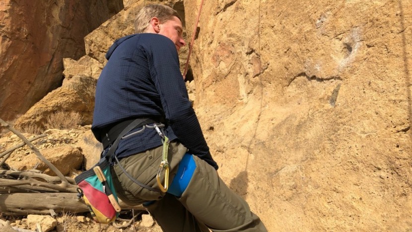 climbing harness - hanging in a harness is usually not all that comfortable. we hung in...