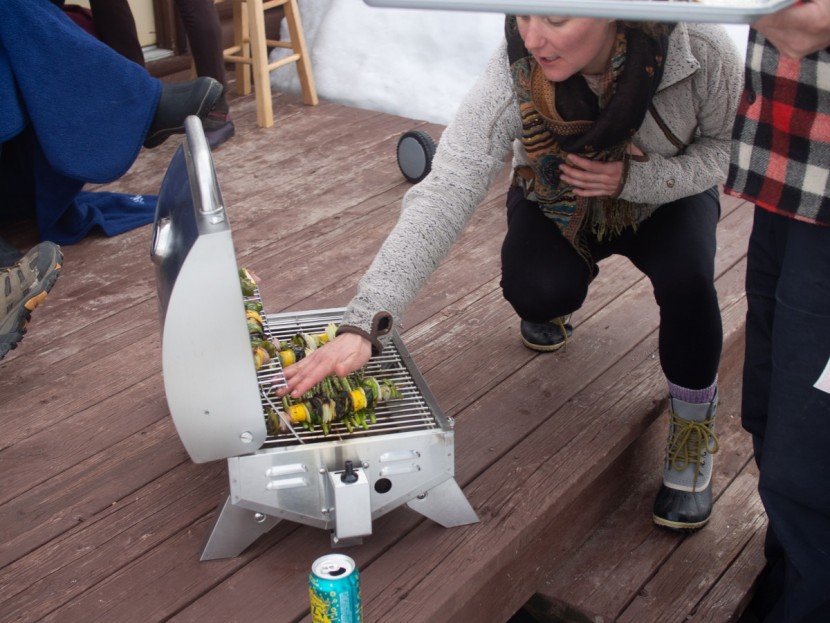 smoke hollow 205 - we examined the grills closely for even heat output. here it seemed...