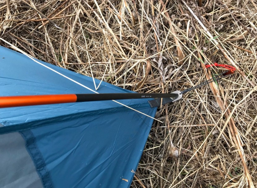 backpacking tent - color-coded poles and easy-to-use grommets decrease setup time.