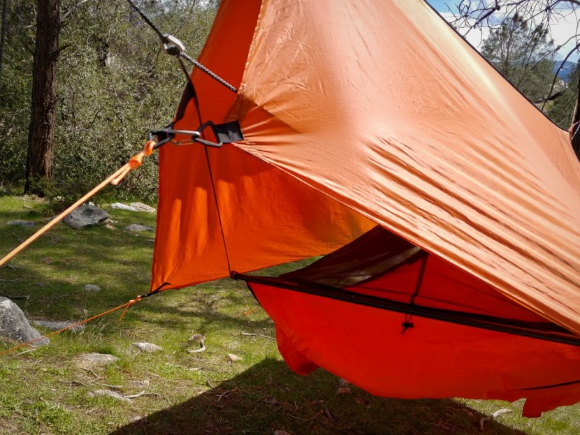 hammock - some brands offer a variety of tarps that include a "beak" designed...