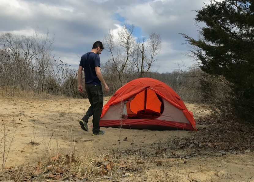 marmot catalyst 2 - the backside door and vestibule open.