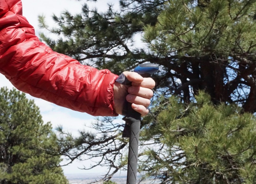 leki micro vario carbon - the micro vario carbon's grip has a smooth, edgeless upper section...