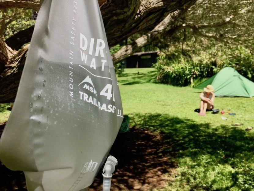 msr trail base - making some early morning breakfast after a short run at base camp...