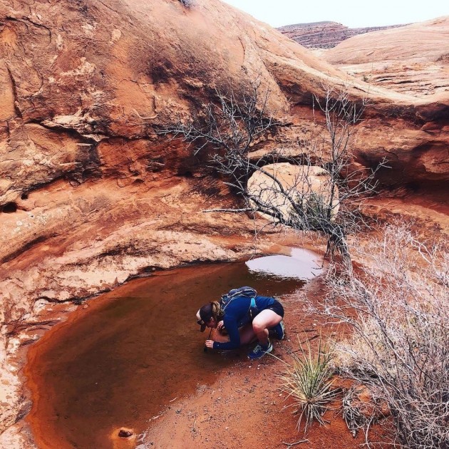 sawyer micro squeeze - at pothole arch, we utilize the sawyer micro to gather water from an...