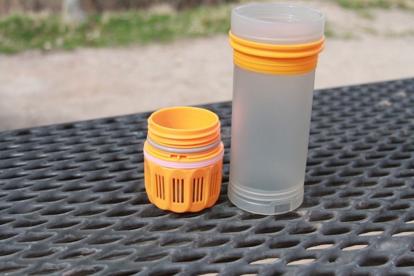 grayl ultralight purifier - a look at the interior cylinder and the filtration unit that can get...