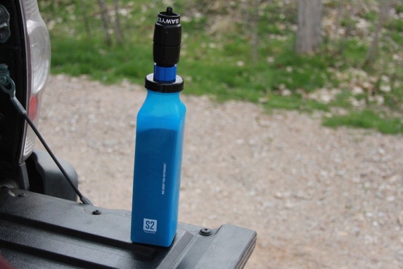 sawyer s2 foam - a look at the set-up when put together. the filter on the top can be...