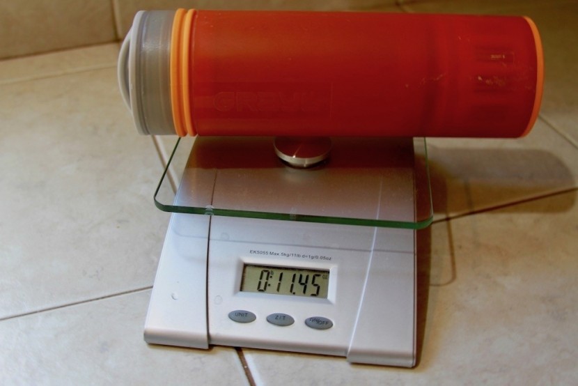 grayl ultralight purifier - while this is called an "ultralight" container, it is pretty heavy...