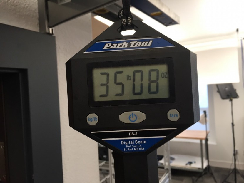 kuat transfer - at 35lbs and 8oz, the transfer is on the lighter end of the weight...