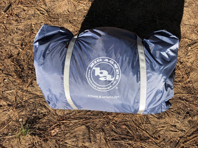 big agnes titan 6 mtnglo - all packed, the titan 6 mtnglo is about the same size as a carry-on...