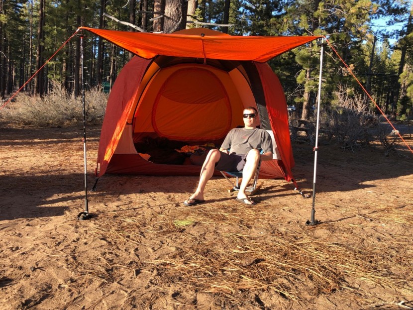 rei kingdom 6 - some hiking poles, a couple guy lines, and you've got yourself a...