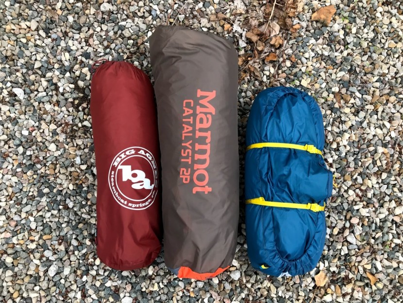 marmot catalyst 2 - this tent is chunky compared to the big agnes c bar and sierra...