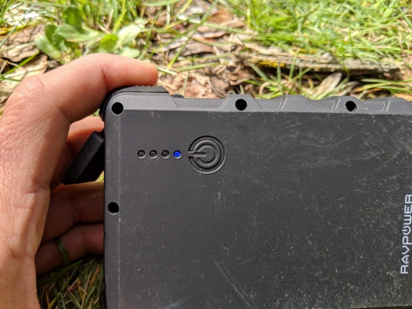 ravpower 25,000mah - even with only one bar of battery life according to the leds shown...