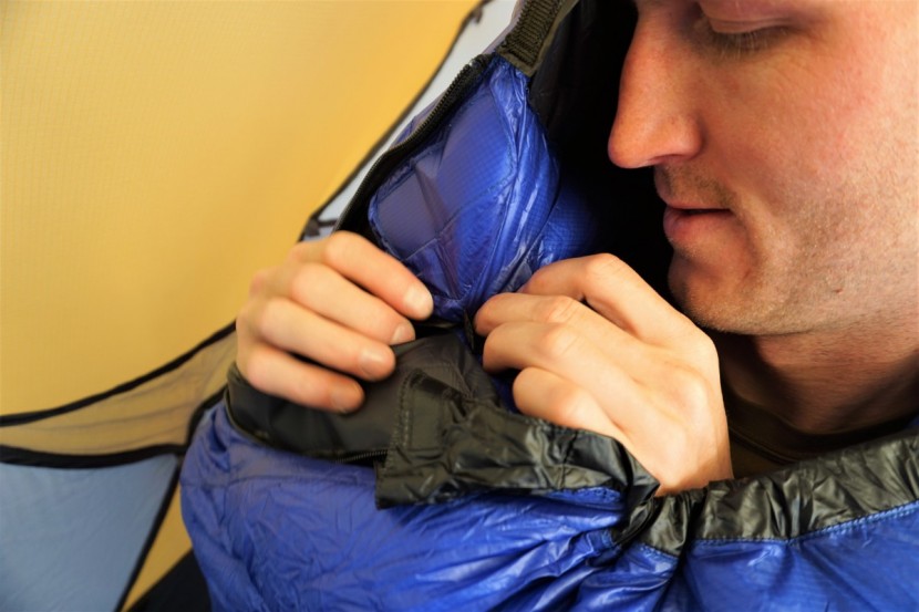 western mountaineering ultralite - the velcro tabs used to seal the hood and draft collar are slightly...