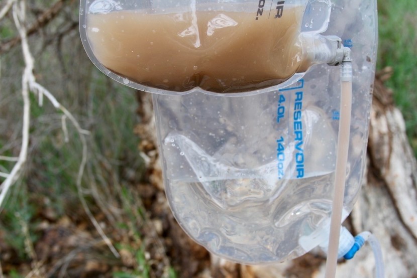 platypus gravityworks - a look at water quality after gathering from a turbid river.