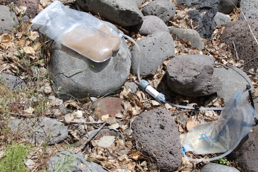 backpacking water filter - filtration with the platypus gravity doesn't require a huge height...